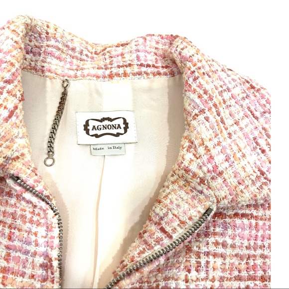 AGNONA Vintage Pink Tweed Blazer Jacket - Picture 2 of 4